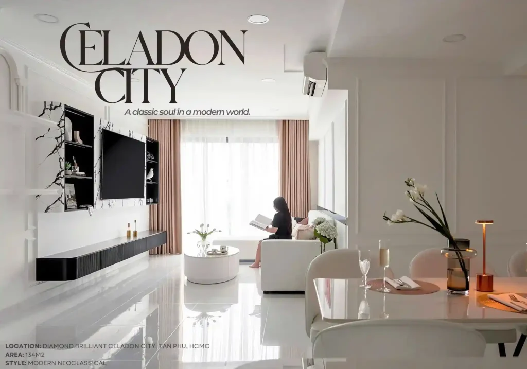 Thi công nội thất căn hộ Tân cổ điển - Celadon Tân Phú