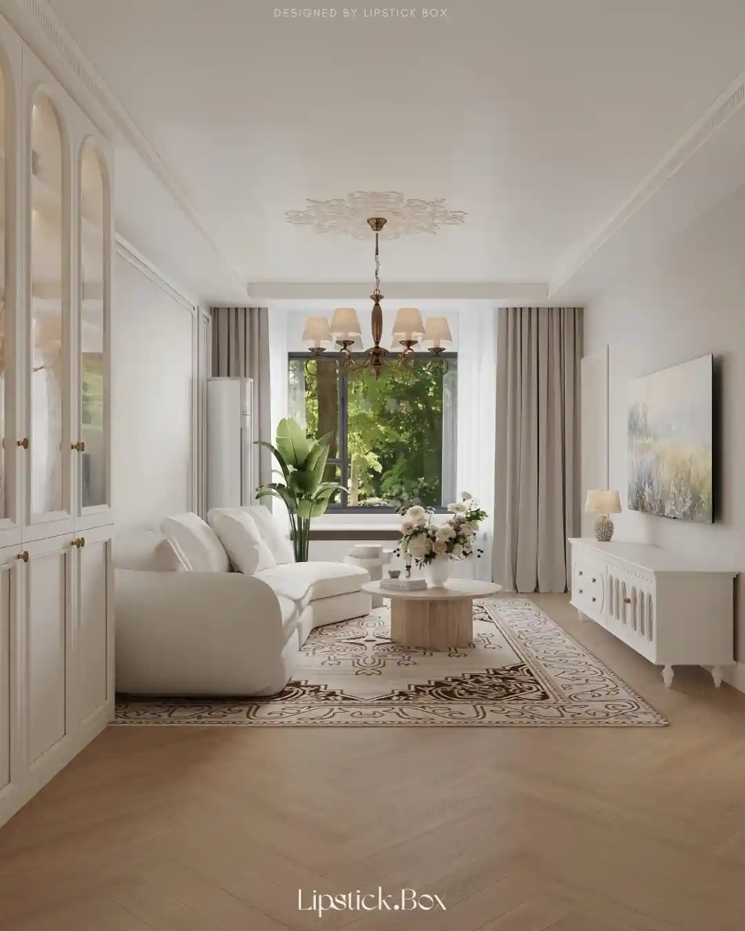 Phòng Khách Modern Classic Tone Kem – Xu Hướng Thiết Kế Nội Thất Sang Nhẹ Được Yêu Thích