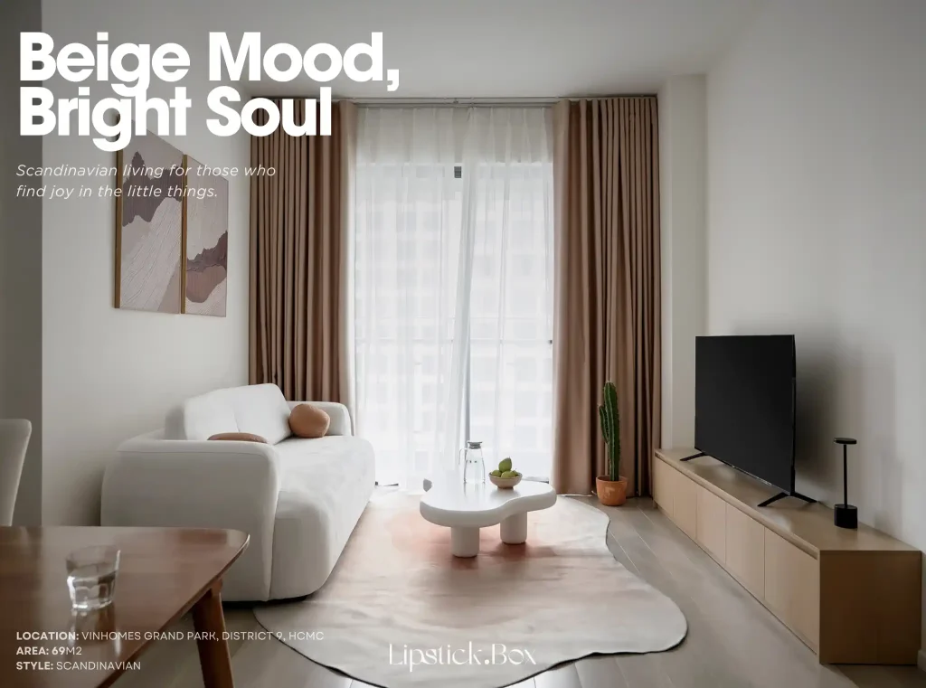 Thiết Kế Nội Thất Căn Hộ 2 Phòng ngủ Vinhomes Grand Park 69m² – Phong Cách Modern